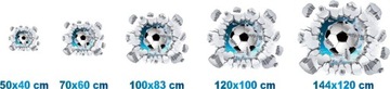 3D наклейки на стену Футбольные МЯЧИ 3D 100см