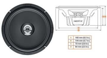 АВТОМОБИЛЬНЫЕ КОЛОНКИ HERTZ DCX 165.3 120 Вт 16,5 см