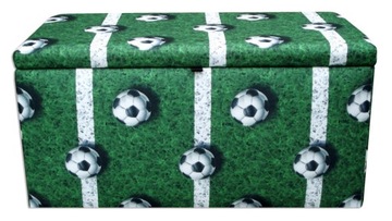 Pufa otwierana skrzynia 80x40 FOOTBALL zielona
