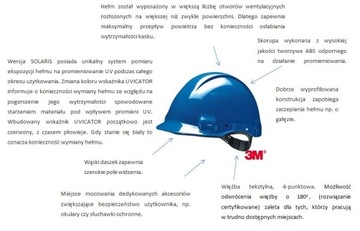 HEŁM OCHRONNY KASK BUDOWLANY 3M REG ŚRUB NIEBIESKI