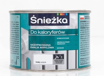 ŚNIEŻKA FARBA AKRYLOWA KALORYFERÓW grzejników 0,4L