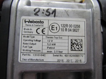 Webasto Thermo Top Evo BMW 64.12-2296567-02 Бензин