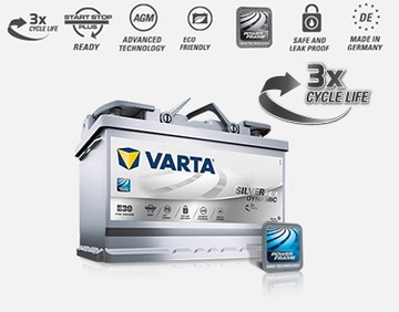 АККУМУЛЯТОР VARTA AGM 70Ач 760А СТАРТ-СТОП ТАКСИ