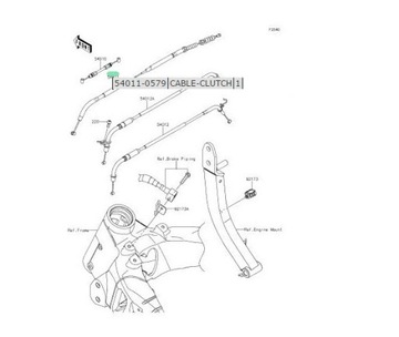 ТРОС СЦЕПЛЕНИЯ Kawasaki 54011-0579 Z1000 2014-2016 гг.