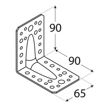 УГЛОВОЙ СТОЛЯРНЫЙ 90x90x65 100 шт.