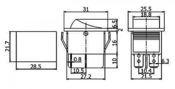 Ключевой переключатель RED 230V 4p 2pos (0565