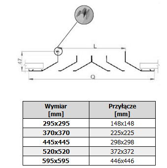 КВАДРАТНЫЙ ПОТОЛОЧНЫЙ АНЕМОСТАТ HB40 / NCD-S 520x520