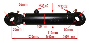 ГИДРАВЛИЧЕСКИЙ ЦИЛИНДР CJ2F 100x56x630 U40 L=1035