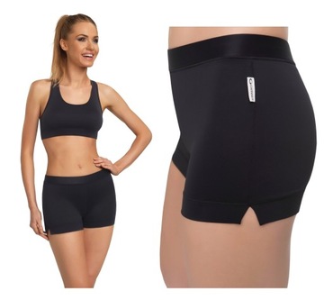 Spodenki krótkie damskie sportowe czarne na lato plażę WF fitness r. XL 42