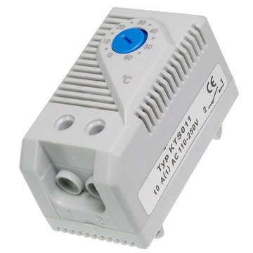 Termostat 0-60C na szynę DIN 250V 10A szafy RACK