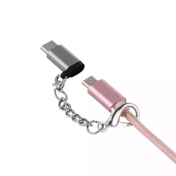 АДАПТЕР micro USB тип b на тип c Черный брелок