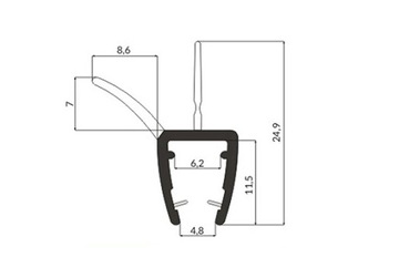 Уплотнитель для душевой кабины BENT UK03 Арка 0,5 м