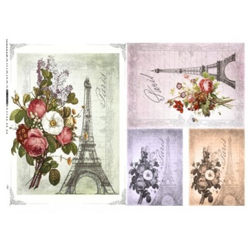 Papier do decoupage KLASYCZNY A4 D0478M - Eiffla