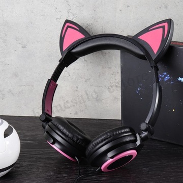 СКЛАДНЫЕ НАУШНИКИ CAT EAR, СВЕТОДИОДНАЯ ПОДСВЕТКА