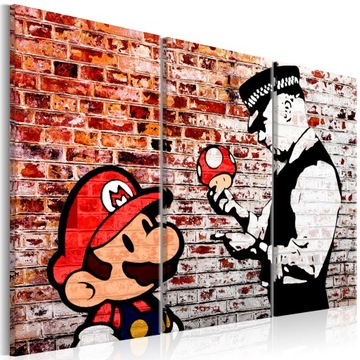 OBRAZ GRAFFITI BANKSY MARIO 120x80cm i-C-0119-b-e