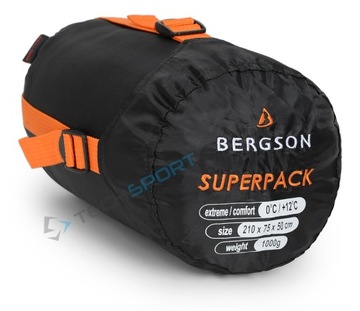 ЛЕГКИЙ КОМФОРТНЫЙ СПАЛЬНЫЙ МЕШОК BERGSON SUPERPACK III 1 кг