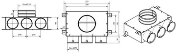 Коробка распределительная 125/3х75 GREENFLEX с рекуперацией тепла + шплинты