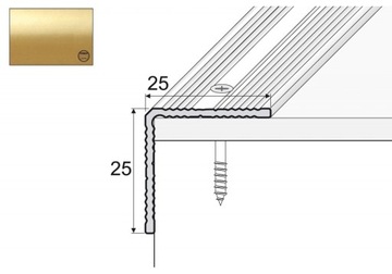 A40 Kątownik 25x25mm aluminiowy 90cm ZŁOTO