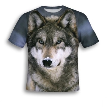 KOSZULKA FULLPRINT T-shirt WILK S NADRUK 3D MODNA