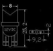 Светодиод W5W T10 W3W синий зеленый красный и другие