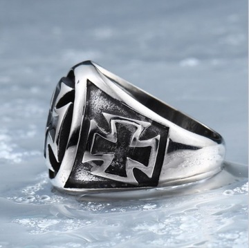 Серебряная Сильсень Кросс Мальтийский стал 316L R.25
