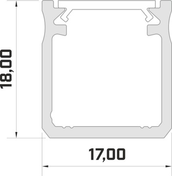 Profil aluminiowy do taśm LED głęboki Y 1m ANODA