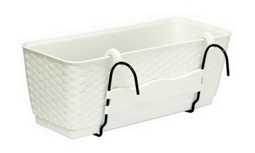 Doniczka balkonowa System + Uchwyt 39x15 cm RATTAN