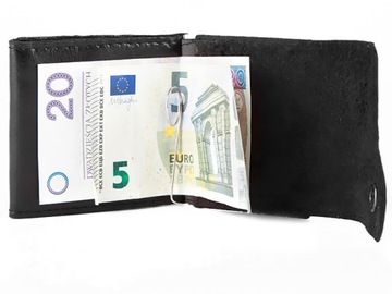 POLSKA banknotówka cienki PORTFEL skórzany G66