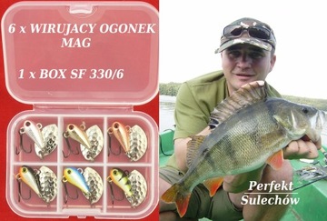 6 X WIRUJĄCY OGONEK MAG 6 gr /s.A + BOX NA OKONIE