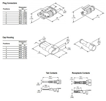 Комплект разъемов Superseal вилка+розетка 1 PIN (4108)