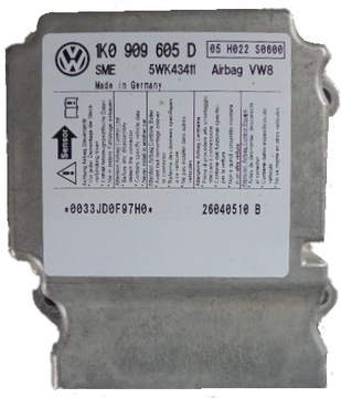VW GOLF V SENSOR PODUSZEK AIRBAG 1K0909605D
