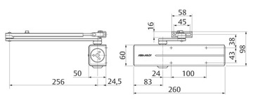 Доводчик ASSA ABLOY DC300 с рычагом, черный