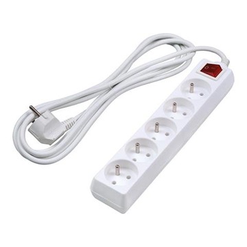 PRZEDŁUŻACZ ELEKTRYCZNY 5 GN. WYŁACZNIK 5m PP53