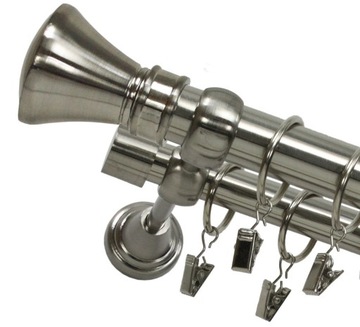 KARNISZE METALOWE PODWÓJNE 25/19 mm 180 cm 1,8 m
