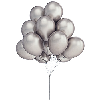 balony SREBRNE duże 34cm KARNAWAŁ SYLWESTER 12 szt