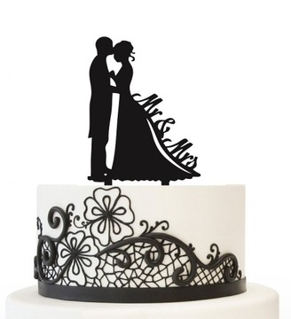 Topper ślubny figurka na tort weselny PARA MŁODA