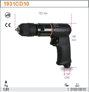 ПНЕВМАТИЧЕСКАЯ ДРЕЛЬ 10 ММ BETA 1931CD10