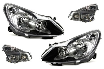 Opel Corsa D 06-, Reflektor lampa CZARNA OPC L+P