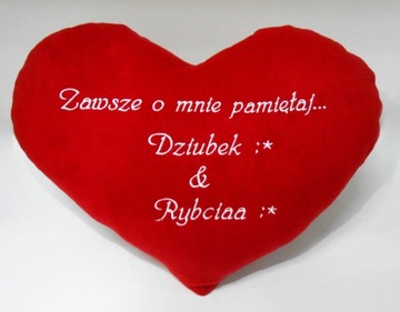 Duża Walentynkowa Poduszka Serce Z WŁASNĄ DEDYKACJĄ PAKOWANIE GRATIS
