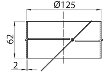 Соединитель круглого канала с клапаном диаметром 125 мм.