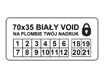 PLOMBA BIAŁA 70x35 VOID 250SZT Z NADRUKIEM !!!