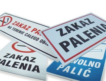 ZAKAZ PALENIA-TU WOLNO PALIĆ różne wzory tabliczek