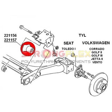 ВТУЛКА БАЛКИ ЗАДНЯЯ VW GOLF 2 II ПОЛИУРЕТАН