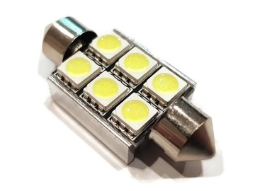 ЛАМПОЧКА 6 LED 5050 SMD ТРУБА 36мм C5W C10W CANBUS