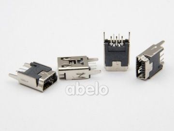 GNIAZDO MINI USB TYP B 5+4 PIN DIP KĄTOWE gu27