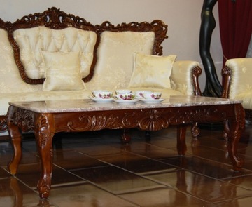 MEBLE STYLOWE - STOLIK marmurowy blat 077744