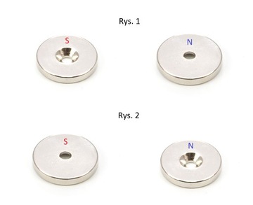 MOCNY MAGNES NEODYMOWY 25x3 mm Z OTWOREM 7/3,5 mm POD WKRĘT