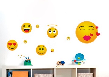 Naklejka EMOJI EMOTIKONY ! Średnica 45 cm !!