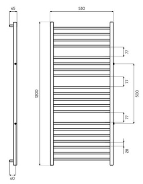 Радиатор СПАРК боковой 120x53 - БЕЛЫЙ