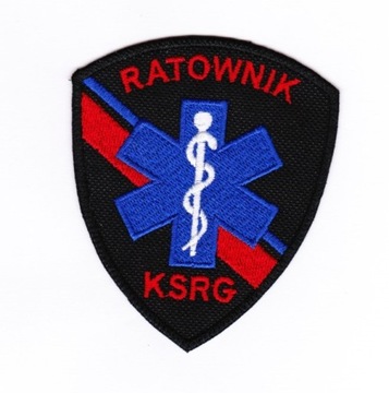 VAR Naszywka RATOWNIK KSRG - tarcza czarna